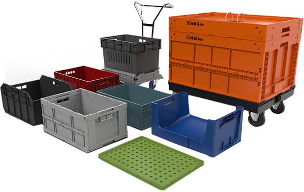 Transport system from warehouse to the POS - containers, dollies, totes