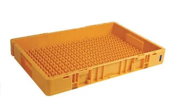Injection molded tray for vials for pharma industry