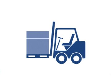 Illustration showing pallet on a forklift